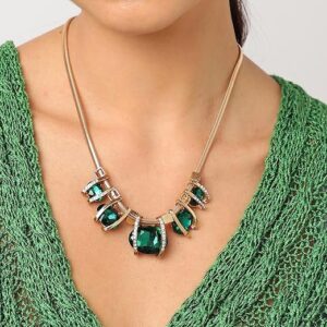 Latest Stylish Trendy Celebrity Inspired Designer Fancy Crystal Pendant Chain Necklace for Women and Girls